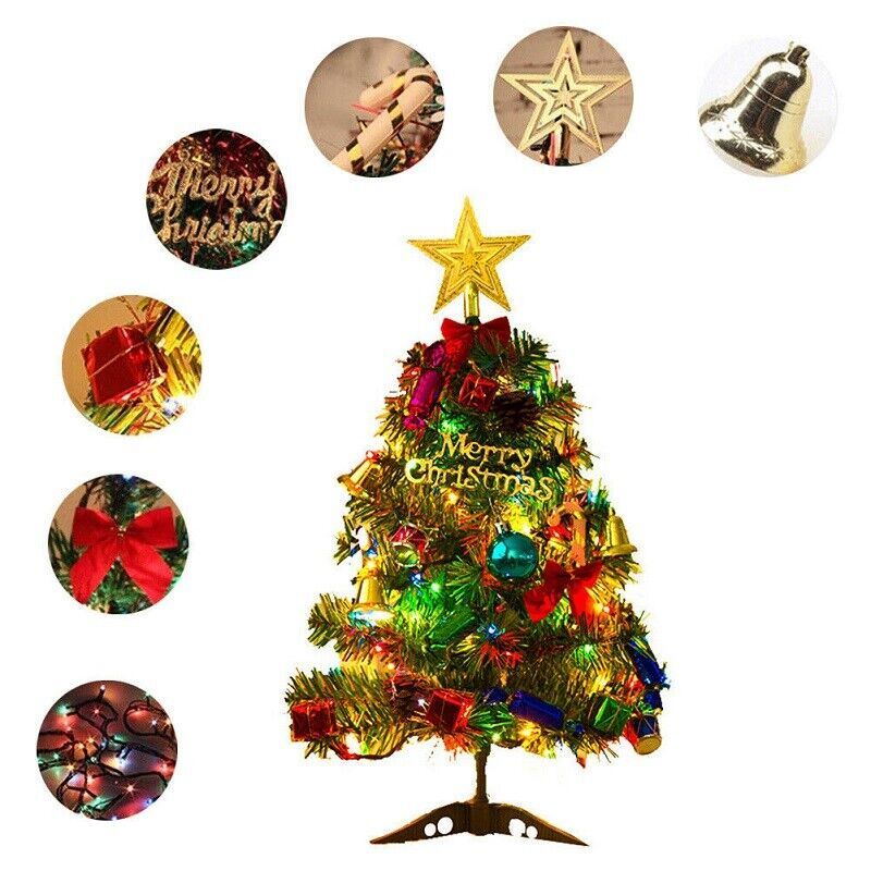 Tabletop Artificial Small Mini Christmas Tree LED Lights Ornament