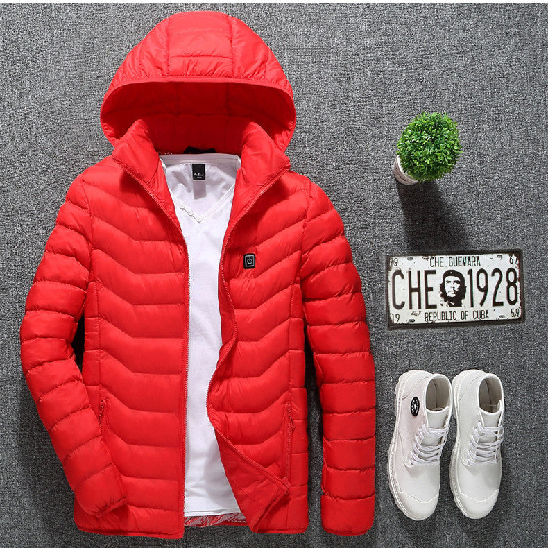 USB Heated Jacket Coat For Men Winter Thermal Warmth