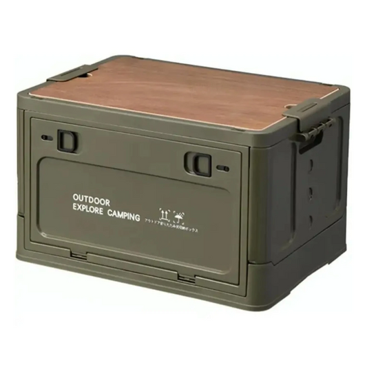 Folding Storage Box with Waterproof Wooden Lid-0